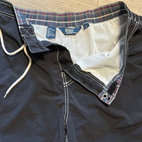 Vintage Polo Ralph Lauren Swim Trunks L Black Board Shorts RN 41381 Y2K 90s - Picture 4 of 11